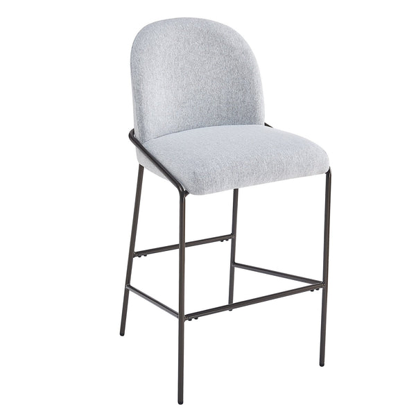 English Elm Christopher Knight Home® - Galen Upholstered Metal Barstool Set of 2 with Plush Stain-Resistant Fabric, Ergonomic Modern Design Gray N775P290453G