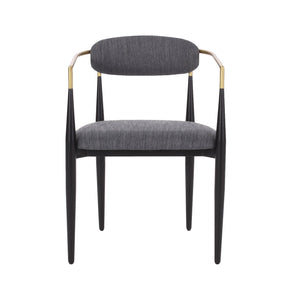English Elm Christopher Knight Home® - Dining Chair Set Of 2 - Modern Charcoal Upholstered Chairs With Gold Accents For Chic Dining Spaces N771P249346C