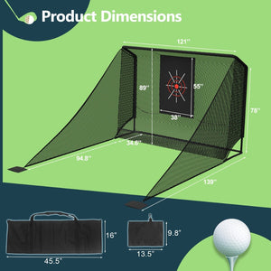 English Elm Golf Practice Net with Auto Ball Return Side Barriers Portable Backyard Hitting Enclosure W1422P416689