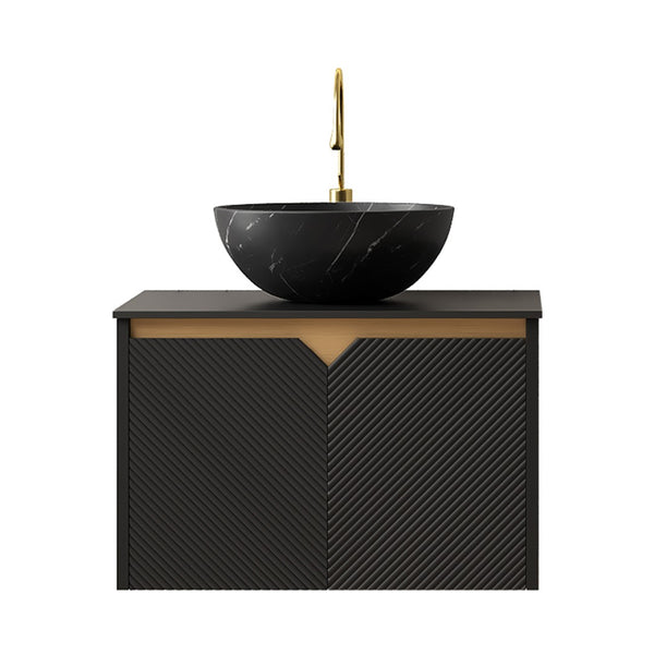 English Elm Dina Floating Bathroom Vanity with Sintered Stone Top and Crystal Glass Basin W2615S00644