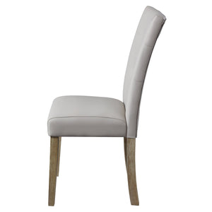 English Elm Grey Tufted Side Chairs Set Of 2 - Elegant Faux Leather, Durable Oak Frame, Modern Comfort & Style B062P182762