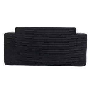 English Elm Convertible Floor Sofa Bed with Memory Foam and Ribbed Corduroy for Small Spaces Black W395P438026