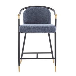 English Elm Christopher Knight Home® - 26" Upholstered Counter Stool Set of 2 with Bouclé Fabric and Iron Frame, Contemporary Comfort and Style Gold+Black,Navy Blue N771P288863U