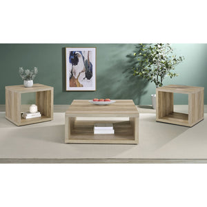 English Elm Hermosa Rustic Open Shelf Coffee and End Table Set for Farmhouse Living Rooms B062S01527