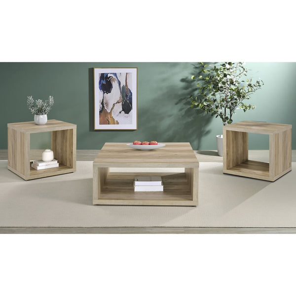 English Elm Hermosa Rustic Open Shelf Coffee and End Table Set for Farmhouse Living Rooms B062S01527