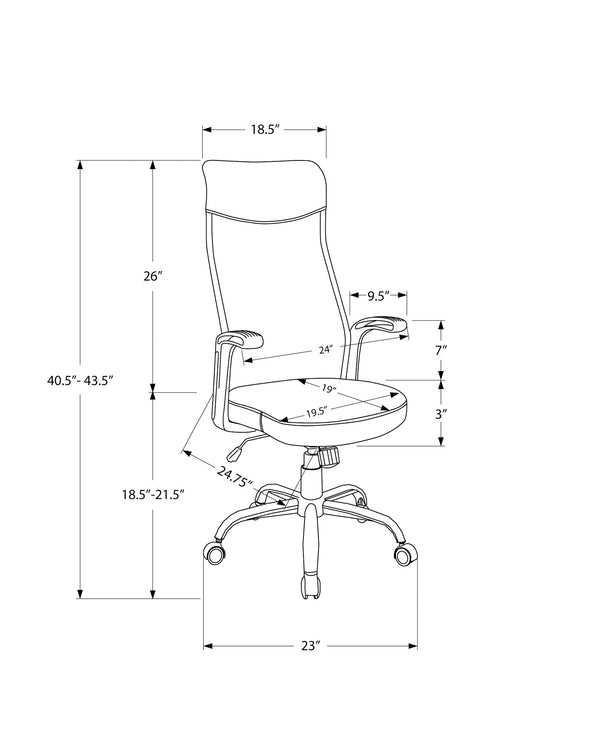 English Elm Office Chair High-Back Ergonomic Executive Seat with Headrest, Adjustable Tilt, Swivel, Casters, Modern Finish Grey 30 L x 9 W x 24 H B2710P219697