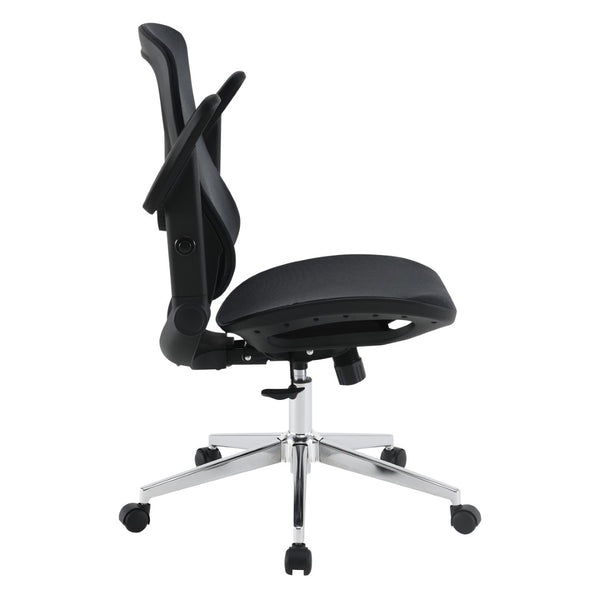 OSP Home Furnishings Matrix Ergonomic Mesh Manager Chair with 4d Arms Lumbar Support and Chrome Base EMH60949C-3