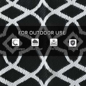 English Elm Outsunny Reversible Polypropylene Outdoor Rug Geometric Waterproof Mat for Camping Decks W2225P174552
