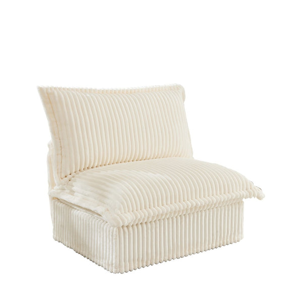 English Elm Koala Armless Chenille Sofa Deep Seat Wraparound Pillows for Modern Living Rooms W3041P240122