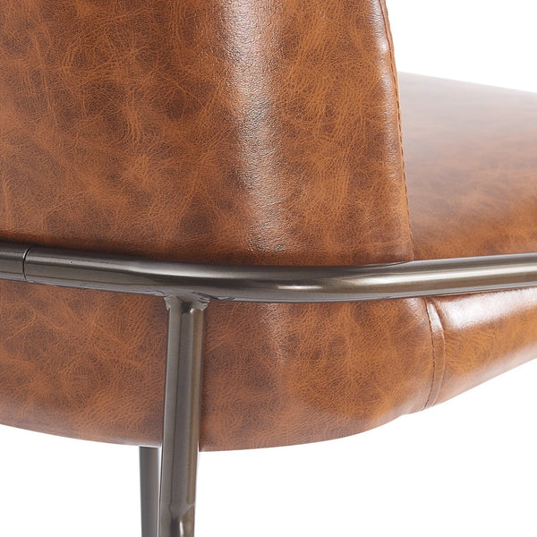 English Elm Christopher Knight Home® - Galen Upholstered Metal Barstool Set of 2 with Plush Stain-Resistant Fabric, Ergonomic Modern Design Brown N775P290453P