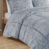 Intelligent Design Malea Glam/Luxury Shaggy Long Fur Comforter Mini Set ID10-2235 Black/White