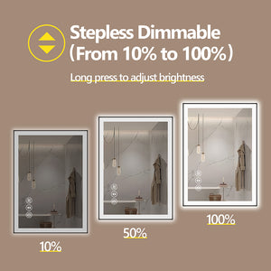 English Elm 48X32 Inch Frameless Led Bathroom Mirror - Smart, Energy Efficient, Dimmable With Anti-Fog Feature T3757P346992