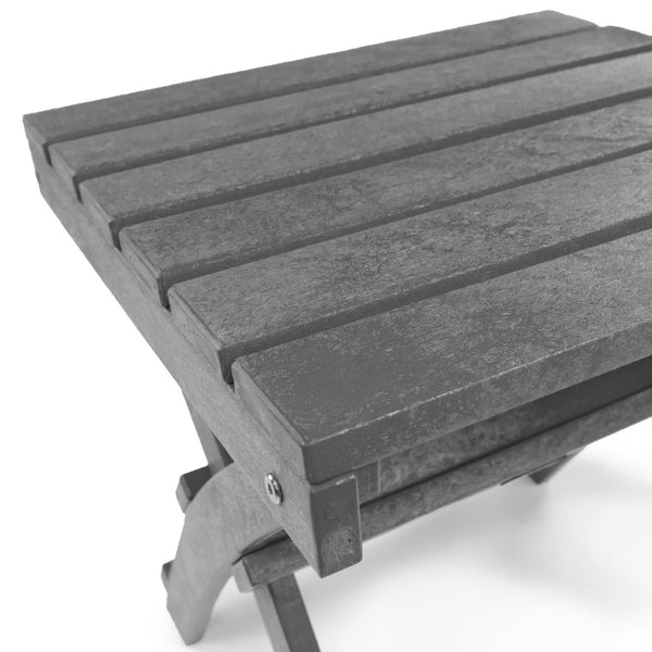 English Elm Seaview Recycled Hdpe Outdoor Folding Side Table Uv Resistant Patio Deck Use Gray B2745P409723