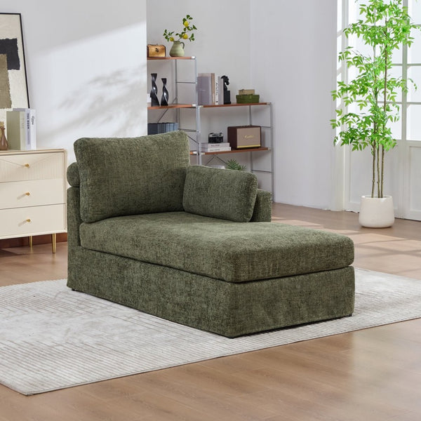 English Elm 31.69" Chenille Modular Sofa Bed with Pocketed Springs and Metal Legs for Apartments W3189P438360