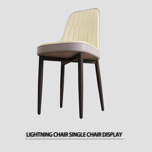 English Elm A Set Of 4 Modern Pu Leather Dining Chairs With Soft Cushions & Sturdy Black Metal Legs - Beige/Grey W2189P168411