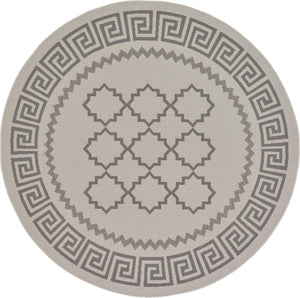 Unique Loom Outdoor Trellis Stars Machine Made Geometric Rug Gray, Silver 6' 1" x 6' 1"