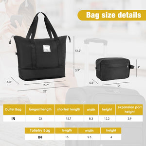 English Elm Softside Expandable Spinner Luggage Set with Tsa Lock Duffel Polyester Travel Black N732P201004B
