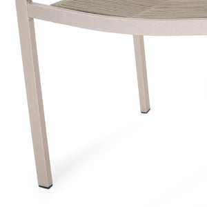 English Elm Christopher Knight Home® - Outdoor Modern Aluminum Dining Chair with Handcrafted Rope Weave, Weather-Resistant Patio Seating Set Silver 70660.00