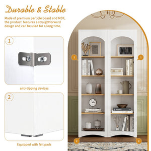 English Elm On-Trend 3-Piece Rustic Farmhouse Tv Stand With Adjustable Shelves & Storage For 70" Tvs, White N721S000045K-GIGA