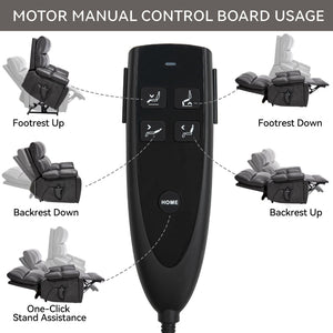 English Elm Dark Grey Leatheraire Power Lift Recliner Dual Motor Massage Heat Heavy Duty W1803P340317