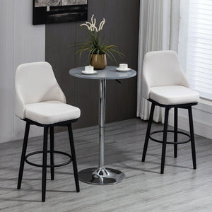 English Elm Homcom Swivel Barstools Set of 2 Foam Padded Linen Seats with Steel Frame W2225P229722