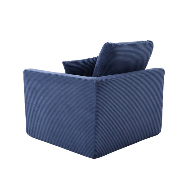 English Elm UNITED Cloud Couch Modular Sectional Sofa with Corduroy Cover, Ergonomic 2-Seater, No Assembly Needed Navy Blue W1568P371122