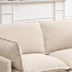 English Elm Modular Velvet Sofa - Luxurious U-Shaped Couch With Ottoman & Pillows, Perfect For Living Rooms W2705S00021-GIGA