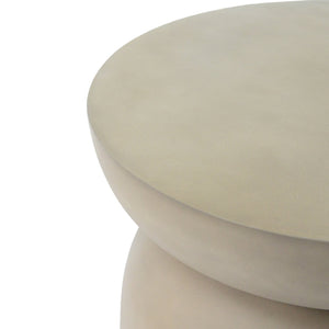 English Elm Christopher Knight Home® - Outdoor Round Top MGO Drum Side/End Table — Lightweight Concrete Accent Table for Indoor & Patio Use LIGHT GREY N773P205025G