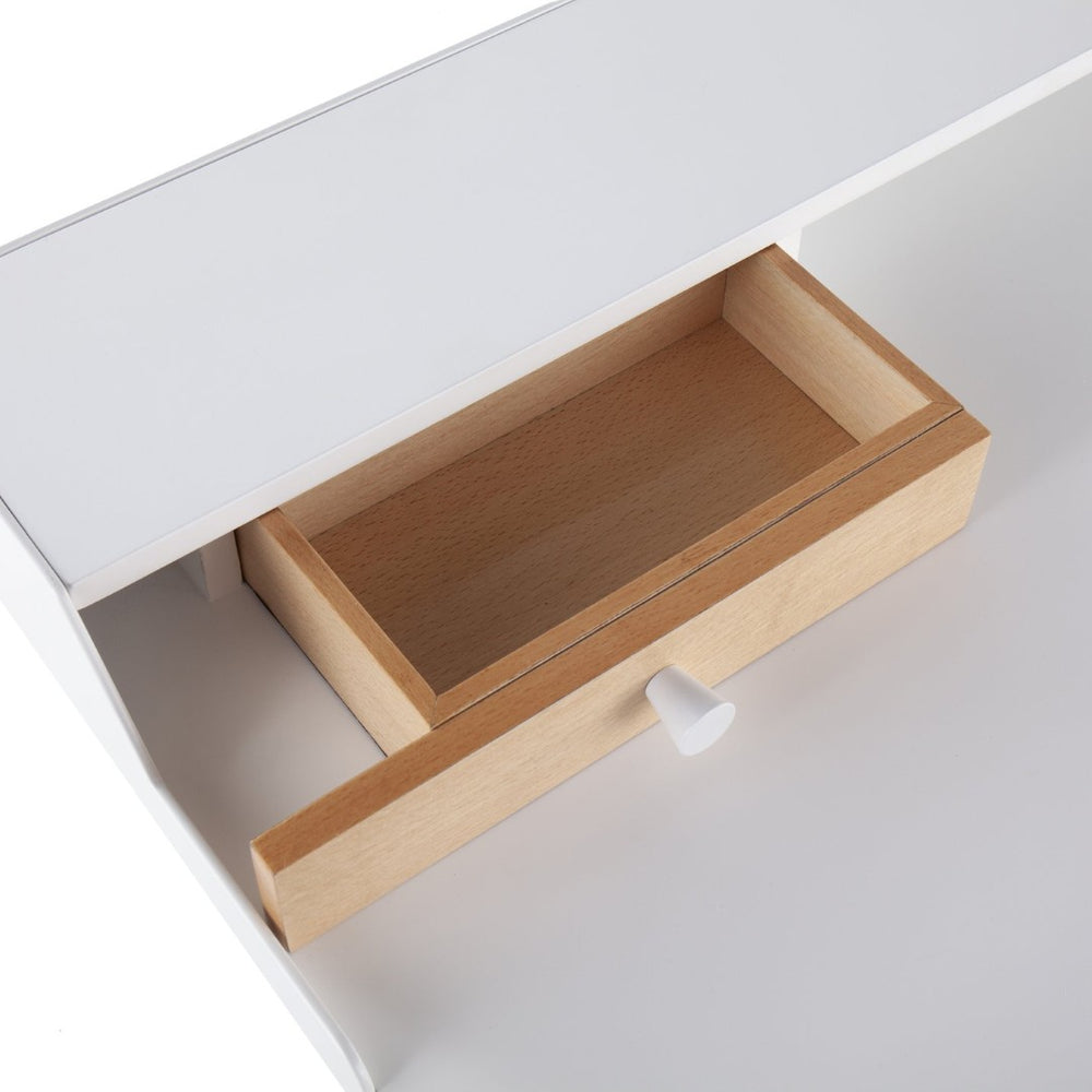 English Elm Desk with Powder-coated Steel Legs and Natural Wood Accents for Modern Home Office B202P471628