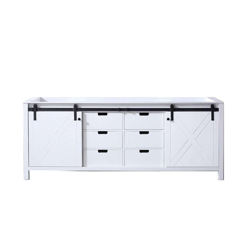 English Elm White Double Bath Vanity 84" W – Elegant Storage Solution With Soft-Close Drawers & Durable Design B2731P260076-GIGA