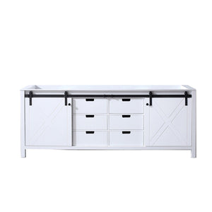 English Elm White Double Bath Vanity 84" W – Elegant Storage Solution With Soft-Close Drawers & Durable Design B2731P260076-GIGA