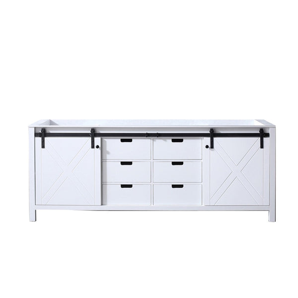 English Elm White Double Bath Vanity 84" W – Elegant Storage Solution With Soft-Close Drawers & Durable Design B2731P260076-GIGA