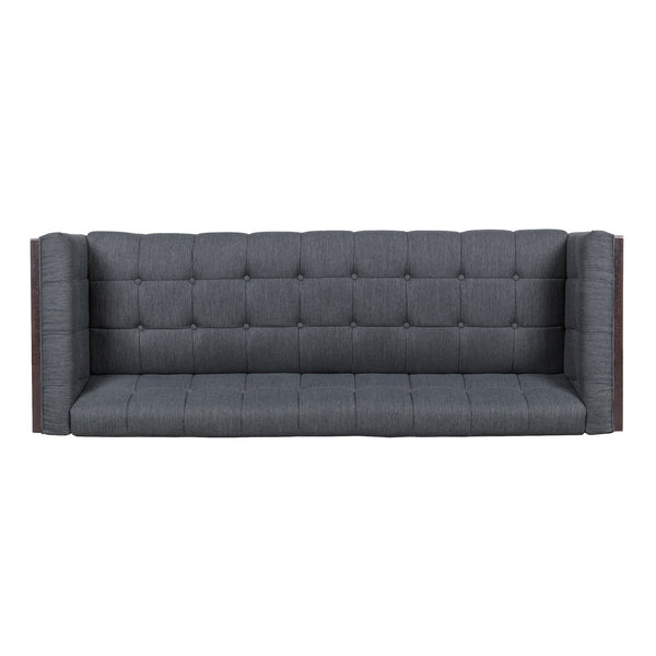 English Elm Christopher Knight Home® - 3-Seater Charcoal Fabric Sofa - Mid-Century Modern Style With Plush Comfort & Durable Design 69871.00ACHAR_69871.00BCHAR