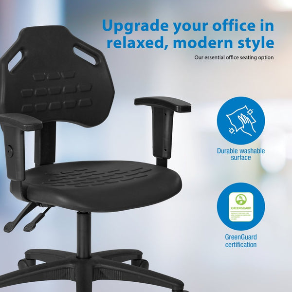 OSP Home Furnishings Self-skinned Urethane Task Chair with Lumbar Support and Pneumatic Lift for Modern Offices KH813037