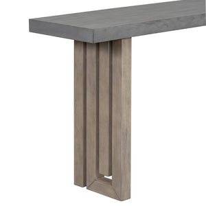 English Elm U_style Oak Veneer Console Table Sculptural Cutout Sides for Entryway or Hallway N711P241282M