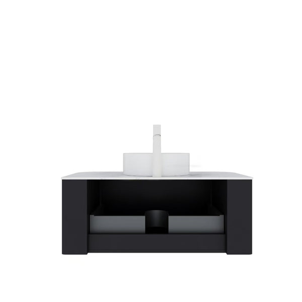 English Elm Dina 36" Modern Wall-Mounted Bathroom Vanity With Stylish Round Sink & Pre-Assembled Storage Cabinet W2615S00071