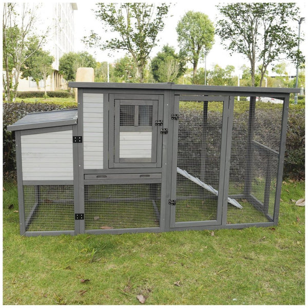 English Elm Large Breed Outdoor Doghouse Solid Fir Wood Covered Porch Weatherproof Asphalt Roof W1431S00006