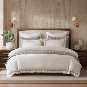 English Elm 3-Piece Queen Coverlet Set Matelassé Elegance with Two Shams — Soft Polyester-Rayon Texture, Durable Comfort Grey+White 5.27 L x 14.37 W x 12.6 H B035P381310