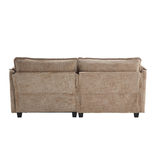 English Elm United Cozy Two-Seat Chenille Sofa With Detachable Armrests, Footstools, And Side Pockets For Storage W1568S00138-GIGA