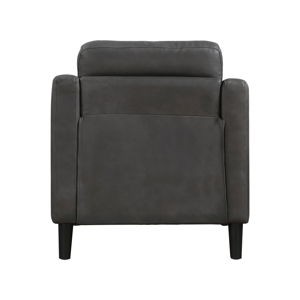 English Elm Gray Polished Microfiber Chair - Button Tufted Back, Contoured Arms, Solid Wood Frame, Cozy Accent B011P206270