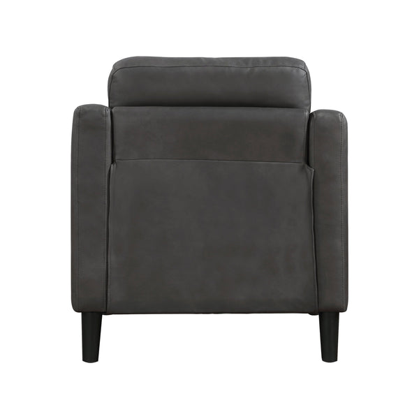 English Elm Gray Polished Microfiber Chair - Button Tufted Back, Contoured Arms, Solid Wood Frame, Cozy Accent B011P206270