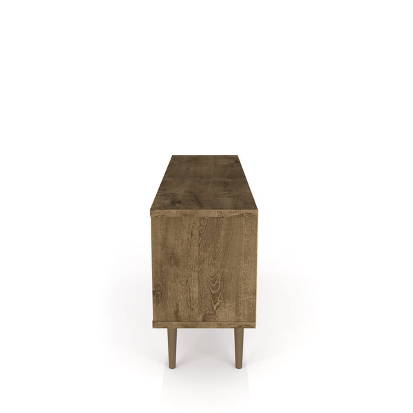 English Elm Liberty 53" Rustic Brown Tv Stand With Natural Accents, Stylish Storage & Cable Management Solutions B365P398341