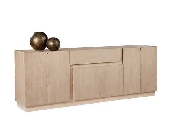 Sunpan Arezza Sideboard - Scandinavian Design with Light Wash Oak Finish for Dining & Living Spaces