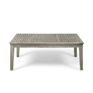 English Elm Christopher Knight Home® - HAMPTON Acacia Wood Coffee Table with Slat Top, Weather-Resistant Durable Hardwood, 44.9" L Grey 60399.00LGRY