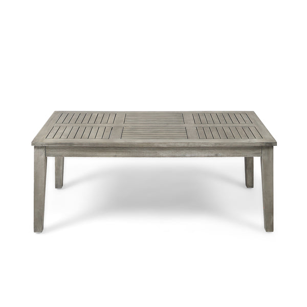 English Elm Christopher Knight Home® - HAMPTON Acacia Wood Coffee Table with Slat Top, Weather-Resistant Durable Hardwood, 44.9" L Grey 60399.00LGRY