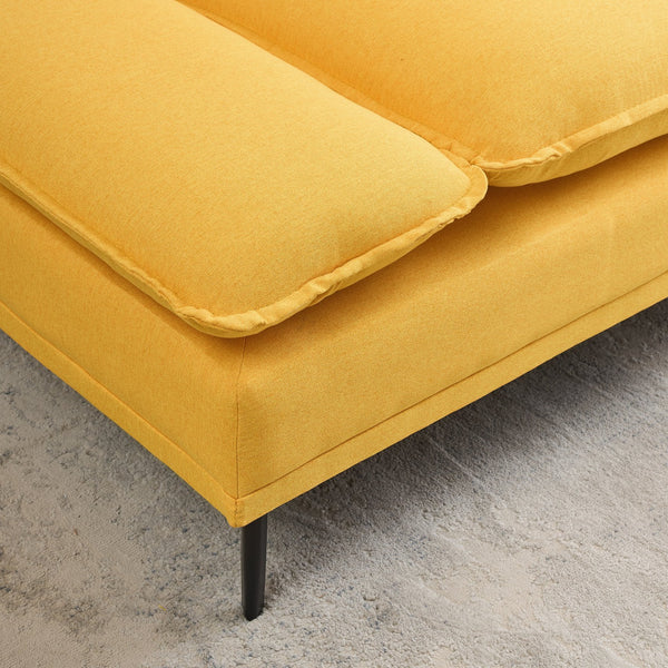 English Elm 89 Inch Premium Soft Yellow Sofa - Stylish, Compact Comfort For Apartment & Office Spaces, Modern Design W1658S00062