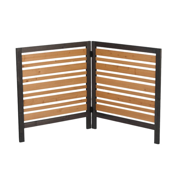 English Elm 2-panel Outdoor Wood Privacy Screen Slatted Fence for Ac Units and Patio Areas W2640P290610
