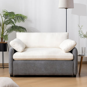 English Elm 50*43" Oversized Chenille Armchair With Plush Pillows, Modern Color-Block Accent Chair, Cozy Lounge N723P235042E-GIGA