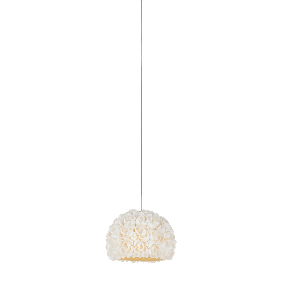 Virtu Round Multi-Drop Pendant Light – Handcrafted Clamrose Shells for Nature-Inspired Elegance