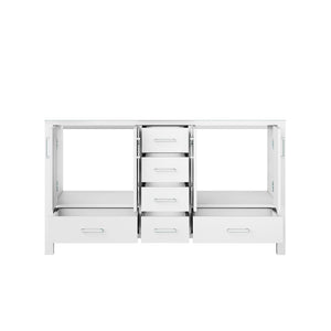 English Elm White Double Sink Vanity 60" W - Elegant Solid Wood Design With Ample Storage & Soft-Close Features B2731P258868-GIGA